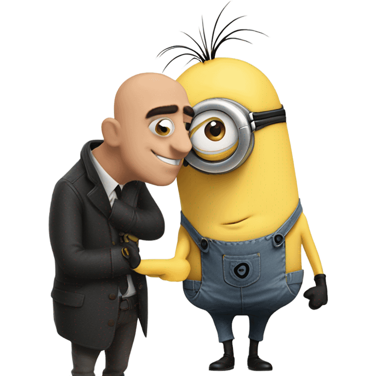 minion and gru platonically kissing emoji