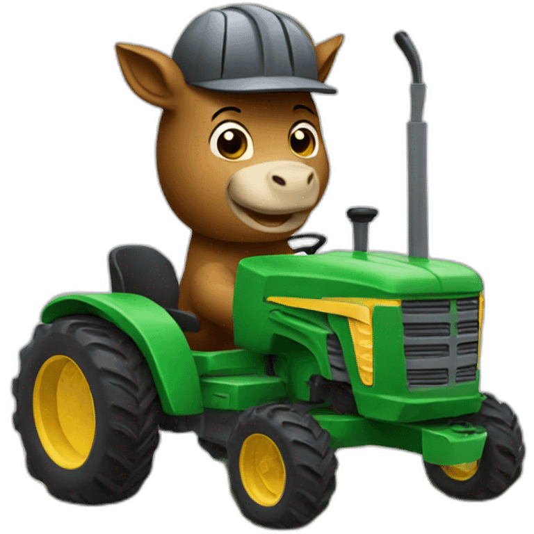 horse driving tractor emoji