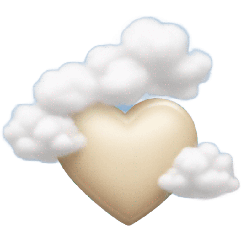 beige heart + cloud emoji