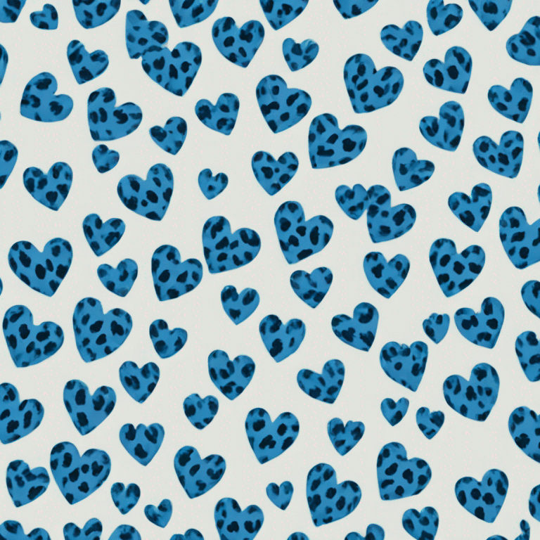 blue cheetah print heart  emoji