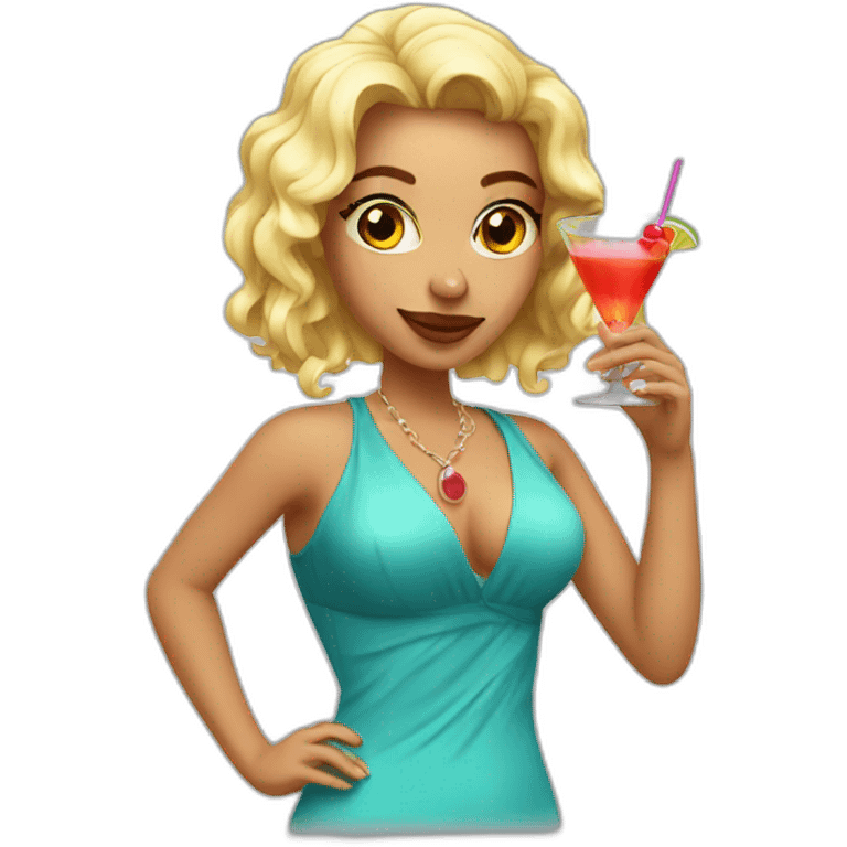 hot girl with cocktail emoji