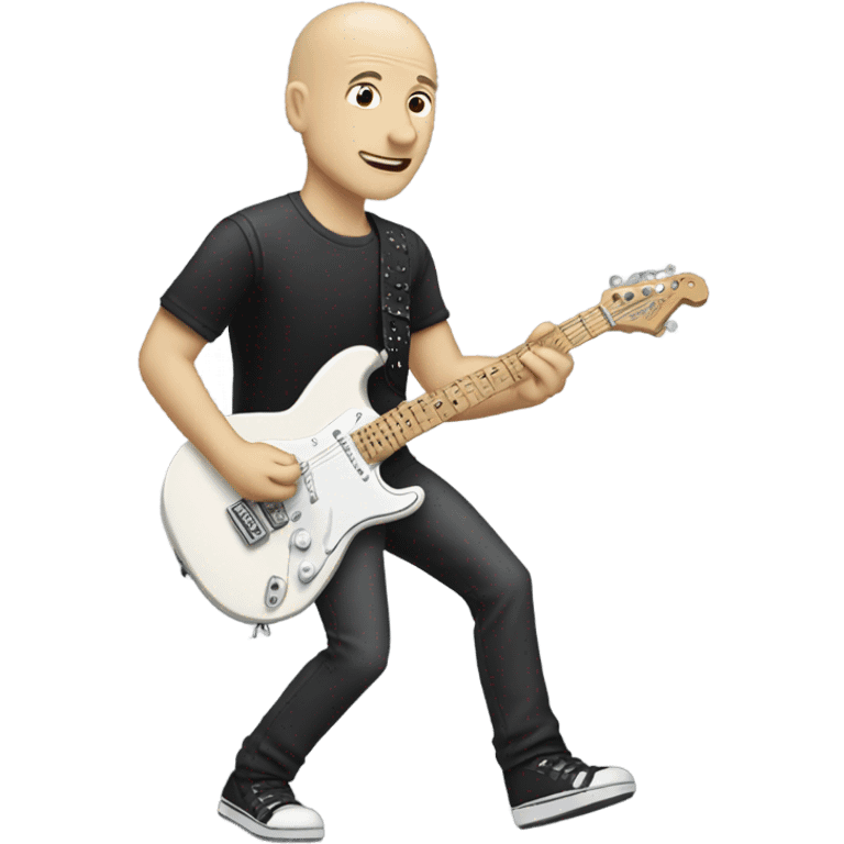 White bald guy playing an electric guitar emoji