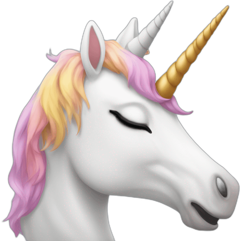 Unicorn trying to kiss someone emoji