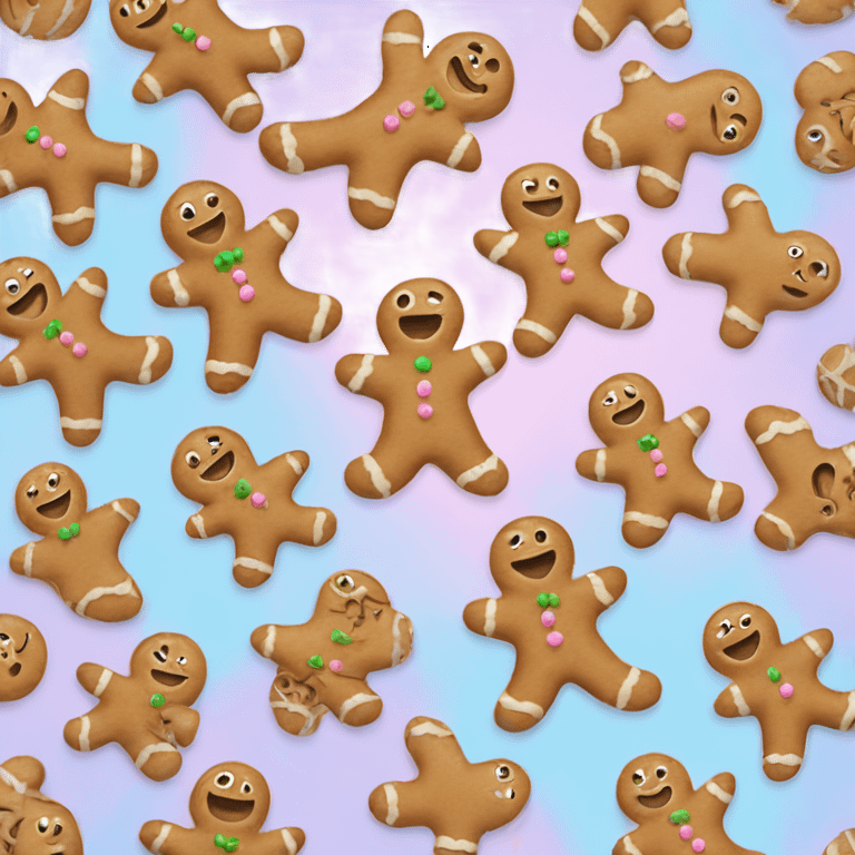 Pastel gingerbread man emoji