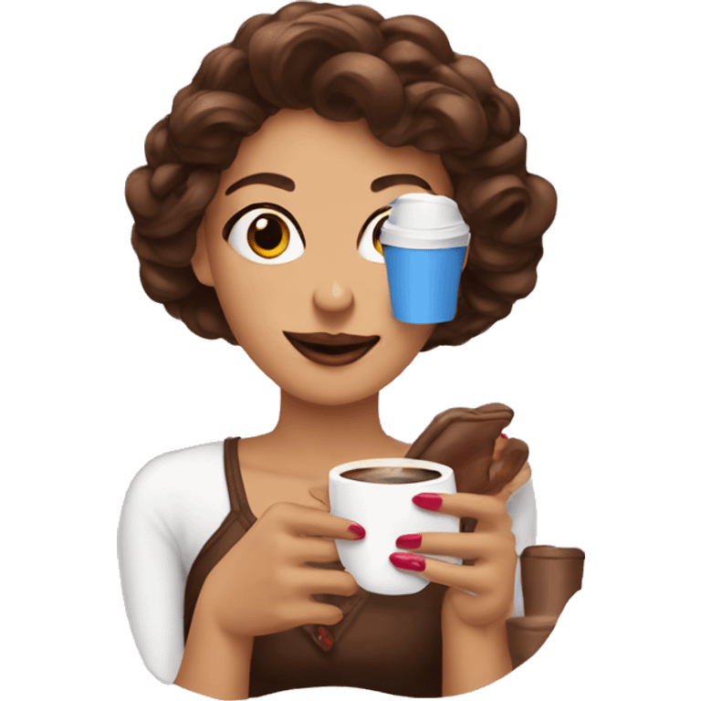 Coffee and manicure emoji