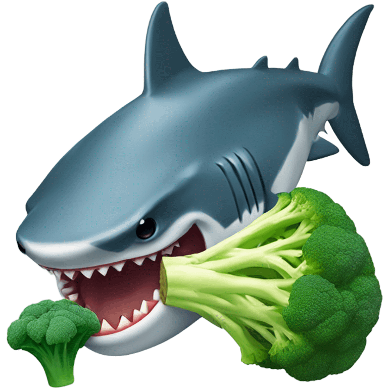 Shark eat broccoli  emoji