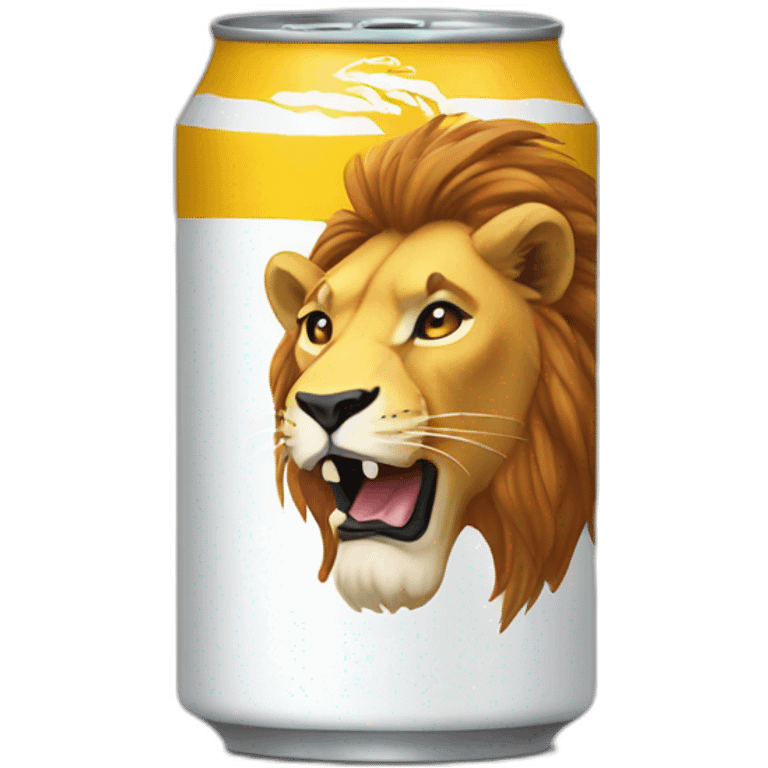 a beverage can that have a lion on it emoji