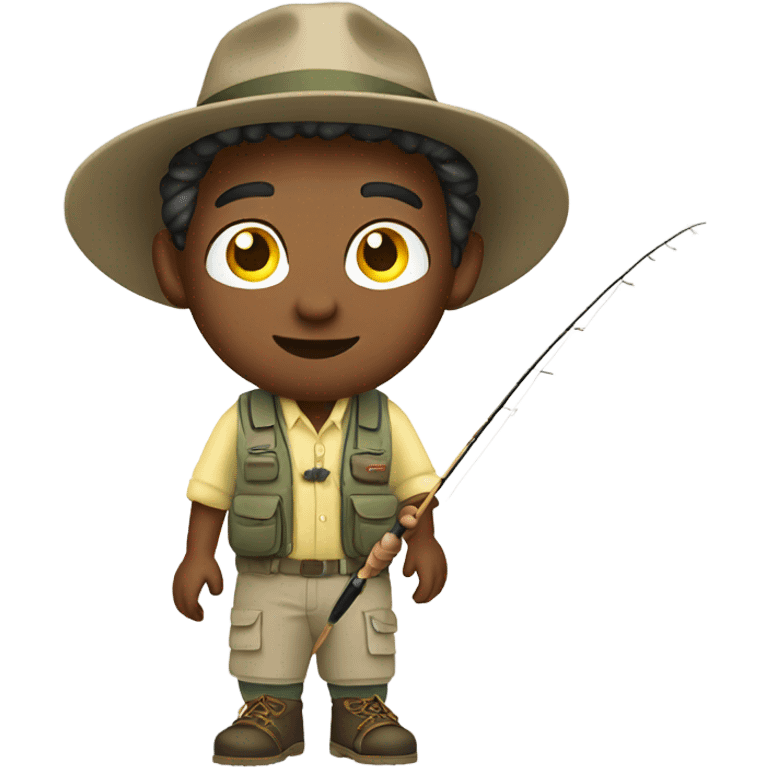 Boy fly fishing emoji