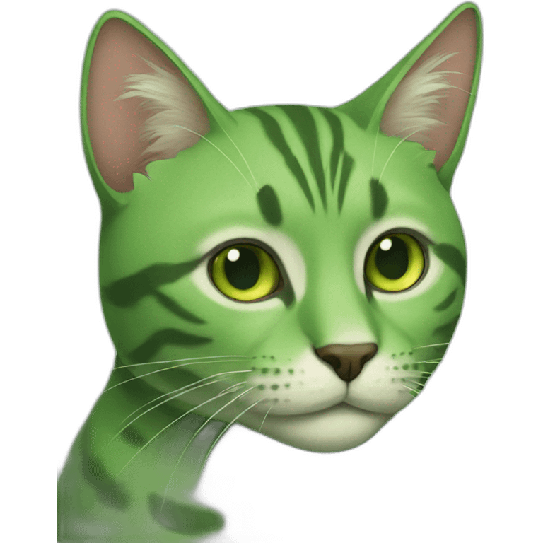 Green cat emoji