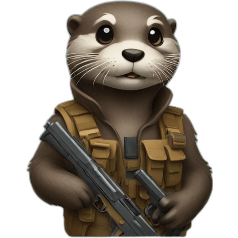 Otter with a gun emoji