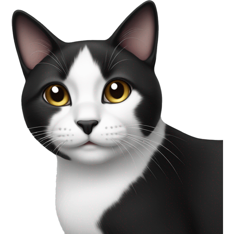 Cute black and white cat  emoji