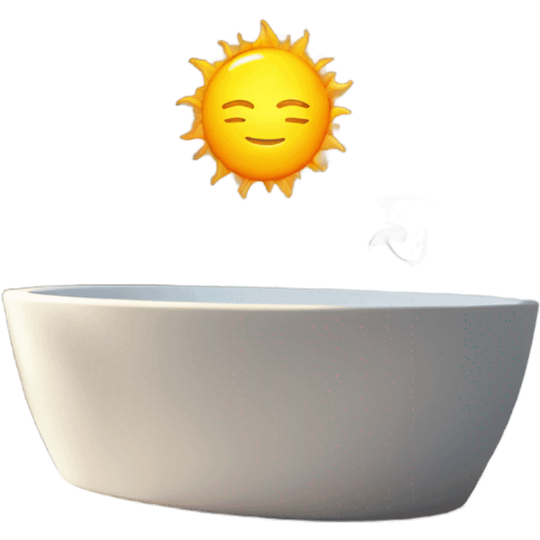 The sun taking a bath emoji