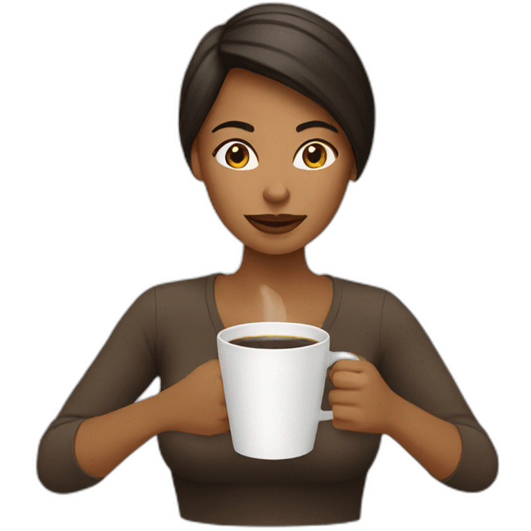 woman drinking coffee emoji