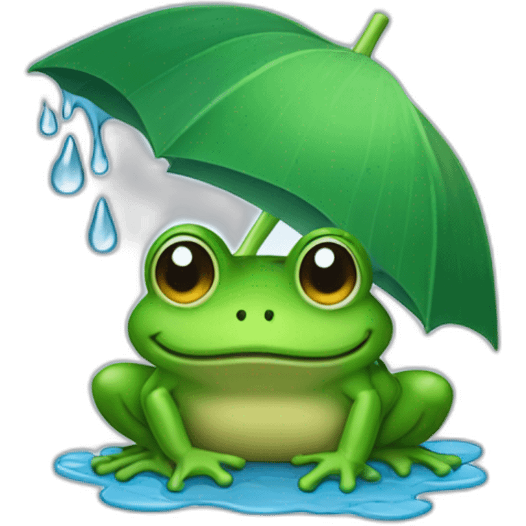 Une grenouille sous la pluie emoji