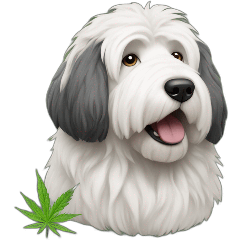 English sheepdog smoke cannabis realist emoji