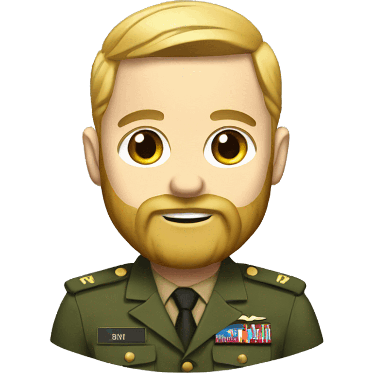 Military man with blonde beard emoji