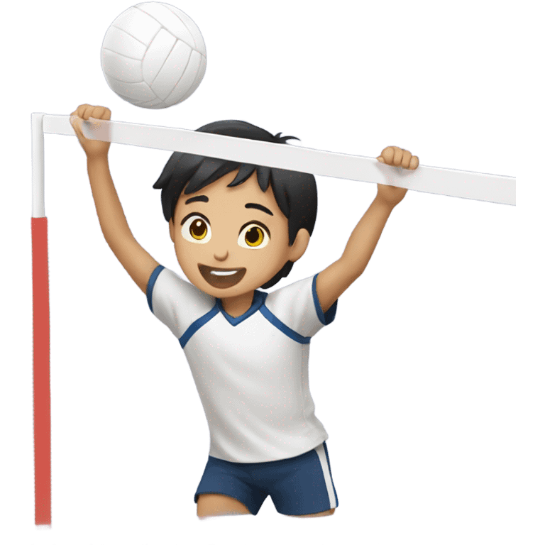 asian boy playing volleyball emoji