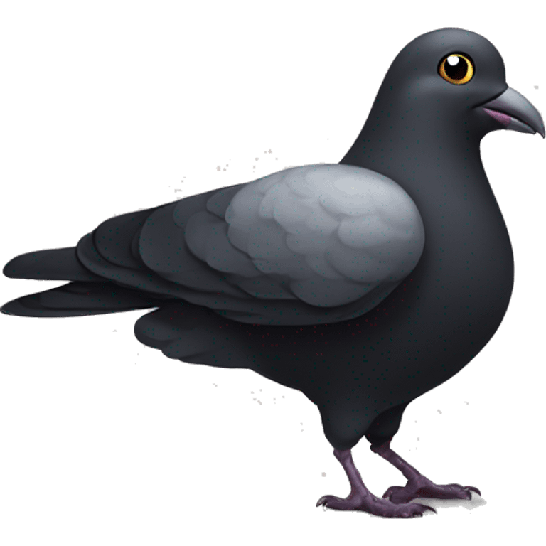 black pigeon that looks foolish and stupid holding a tea with clock in it emoji