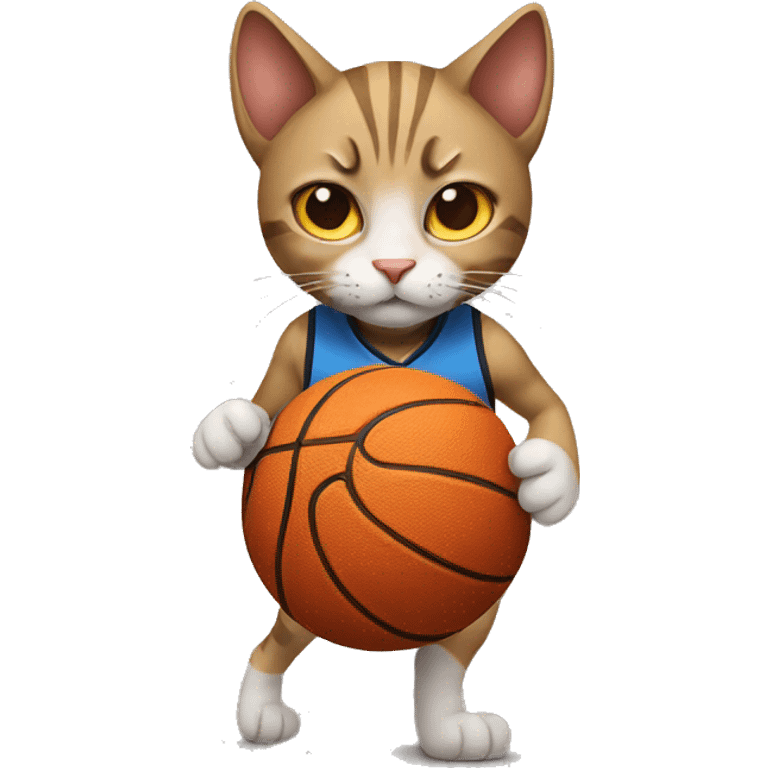 Cat playing basketball  emoji