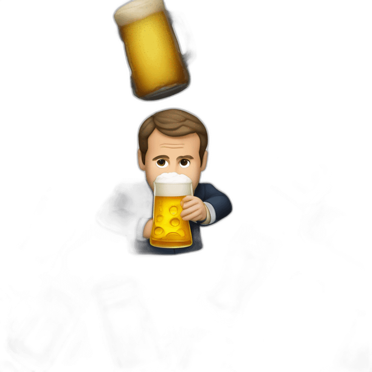 Macron qui boit une bière  emoji