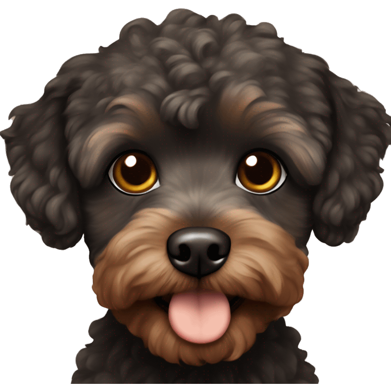 Black with brown maltipoo emoji