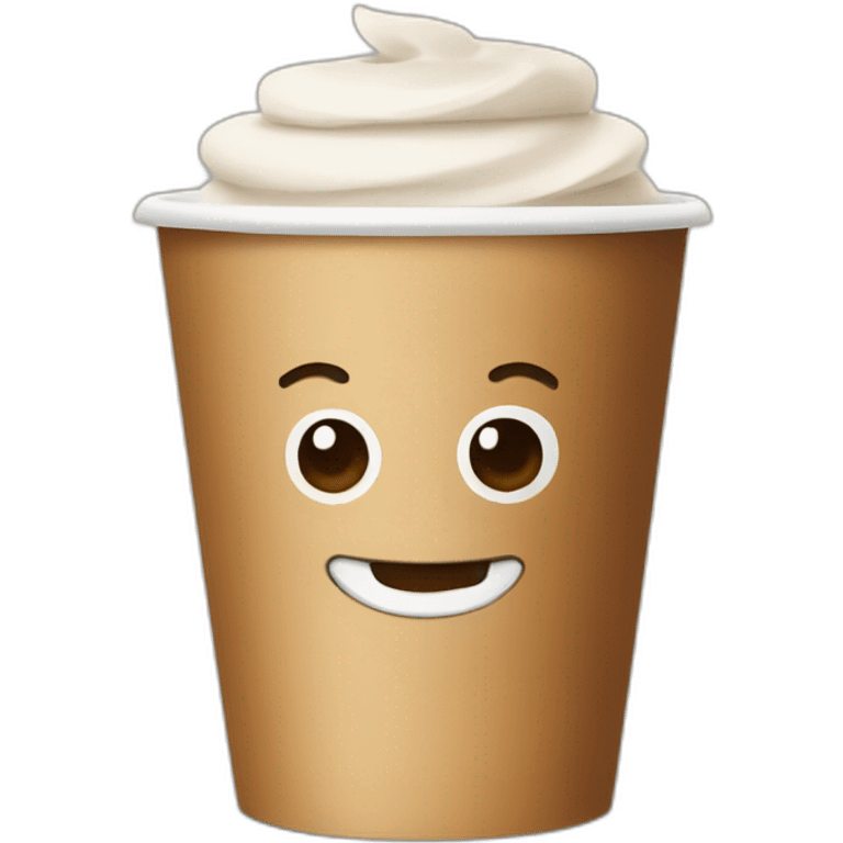 Paper cup with cappuccino  pitchka emoji