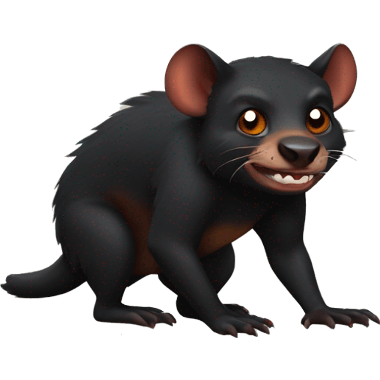 Tasmanian devil with burnt face emoji