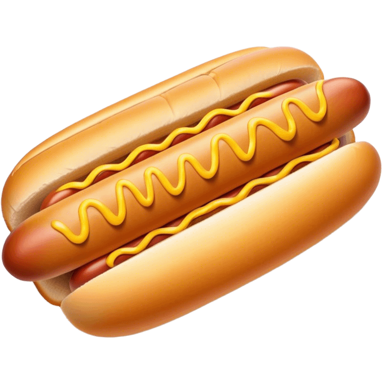 Cinematic Realistic Hot Dog Dish Emoji, featuring a classic hot dog in a bun topped with mustard and relish rendered with crisp textures and vibrant, dynamic lighting. emoji