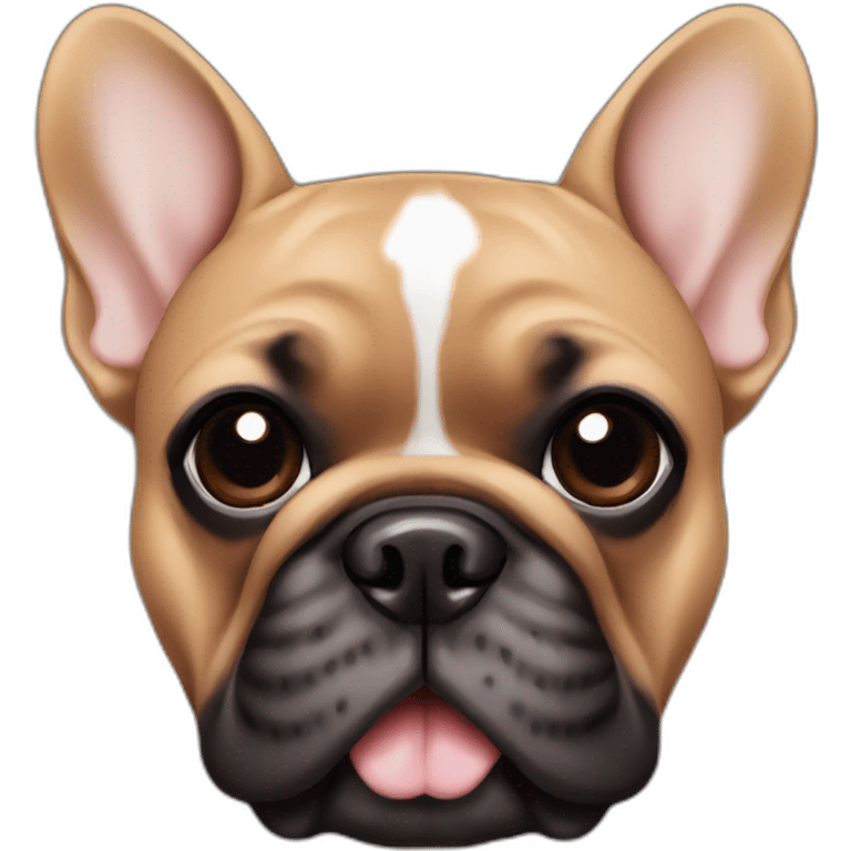 All Brown french bulldog with black facial features emoji