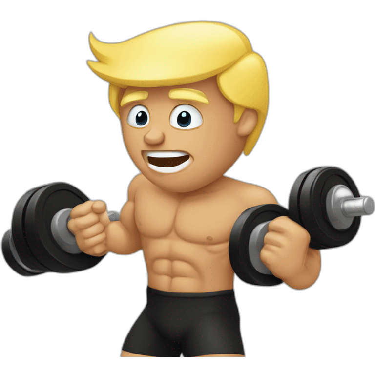 trump hitting the gym emoji