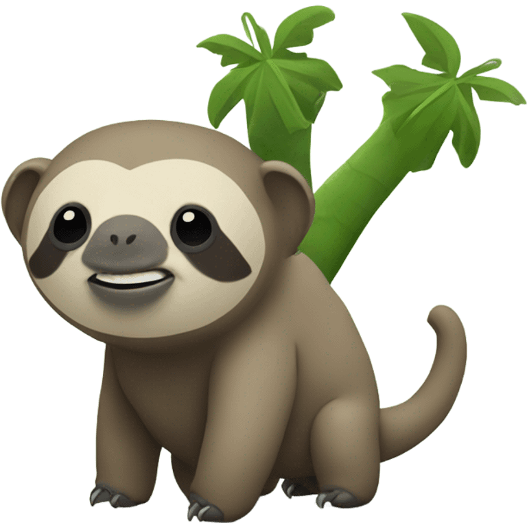 Sloth with lizard legs and elephant horns emoji