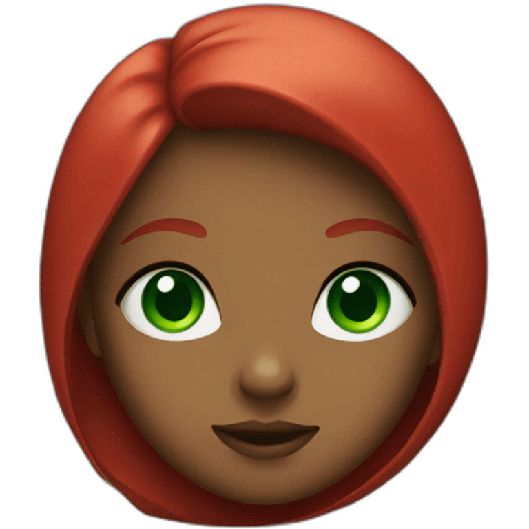 Red girl with green eyes emoji