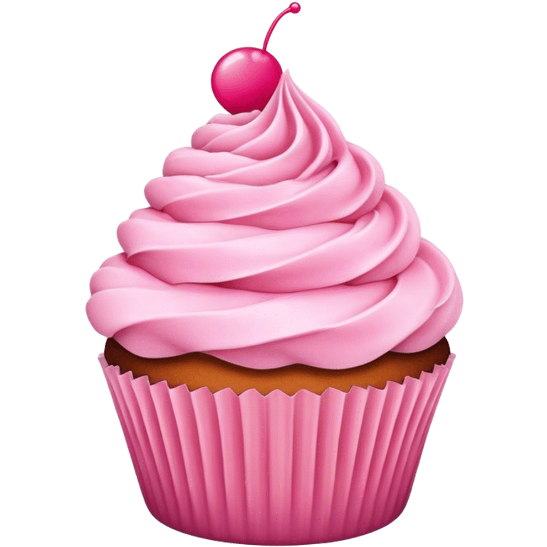 Cupcake with pink icing emoji