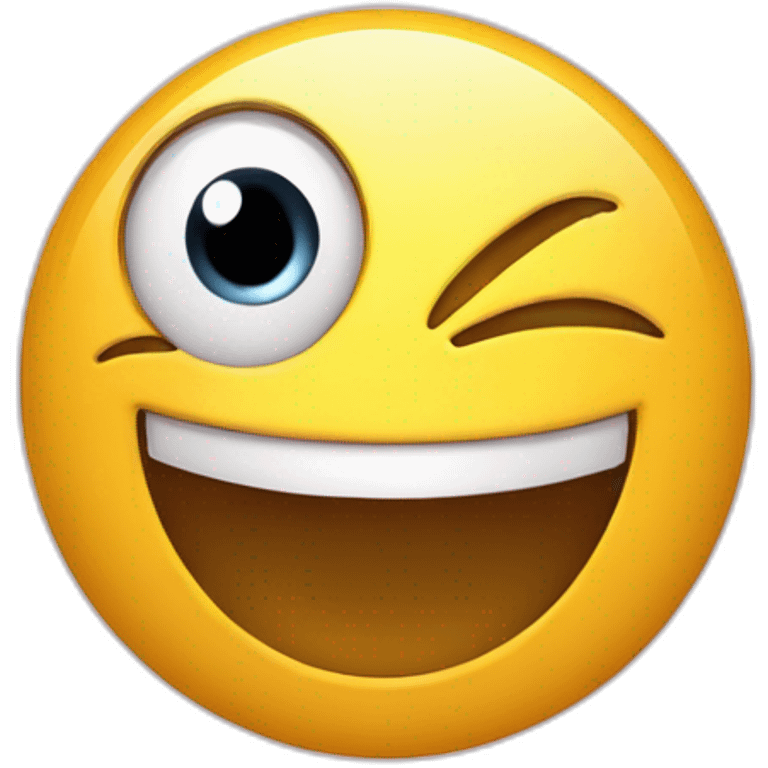 Normal emoji with big big smile with eye that look att us from below  emoji