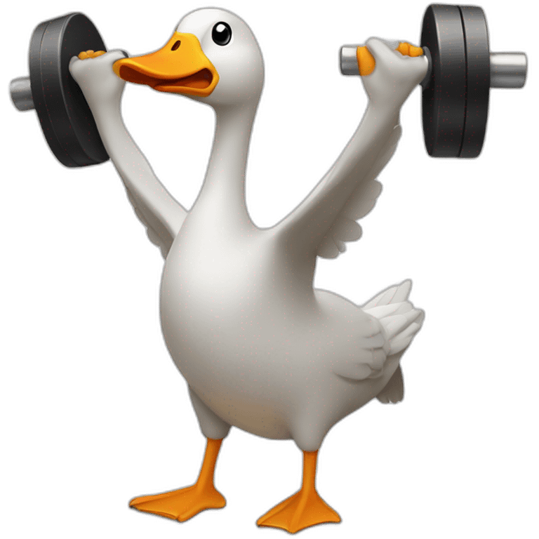 Goose lifting weights emoji