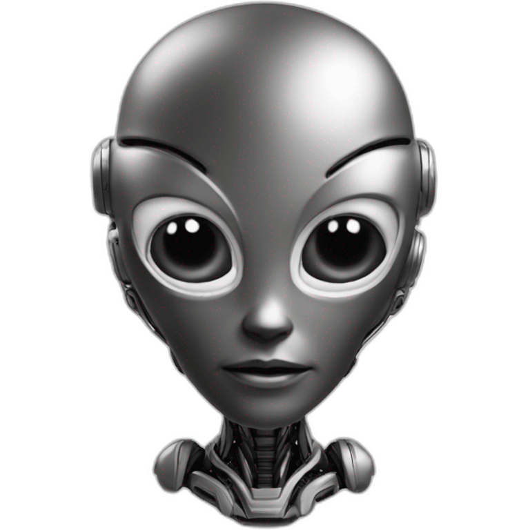 alien titanium ai Chatbot black and white emoji