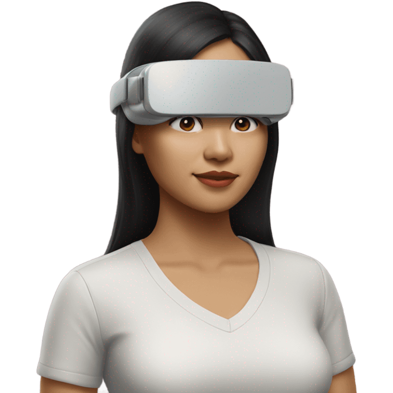 realistic AR/VR asian woman emoji