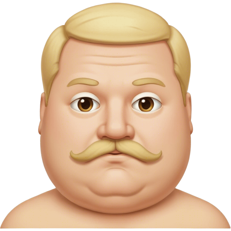 portrait of a fat man with no neck and a large blonde moustache emoji