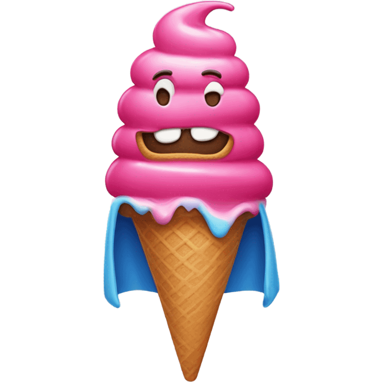 Ice cream superhero with cherry toes emoji