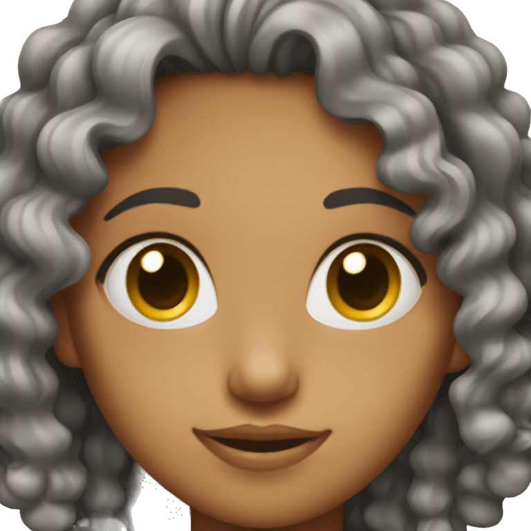 pretty girl with curly hair  emoji