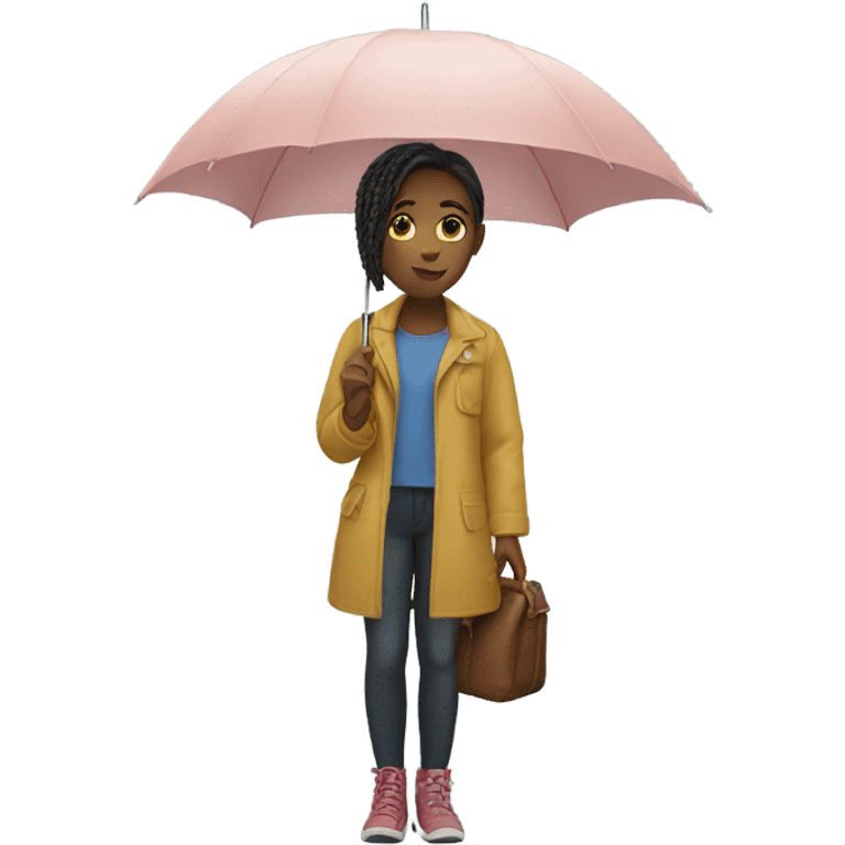 girl with umbrella outdoors emoji