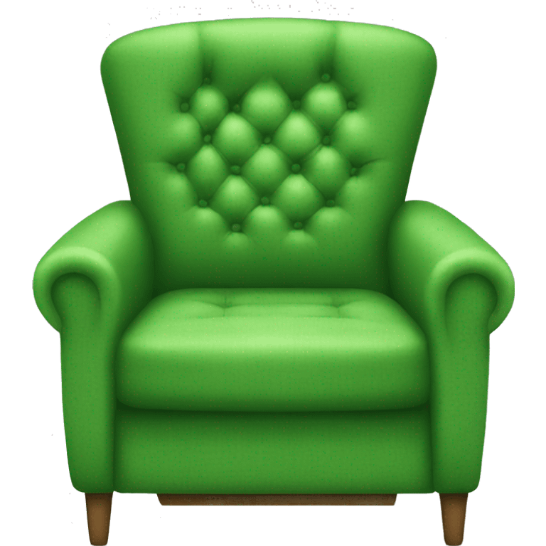 A green armchair without armrest with various green patches emoji