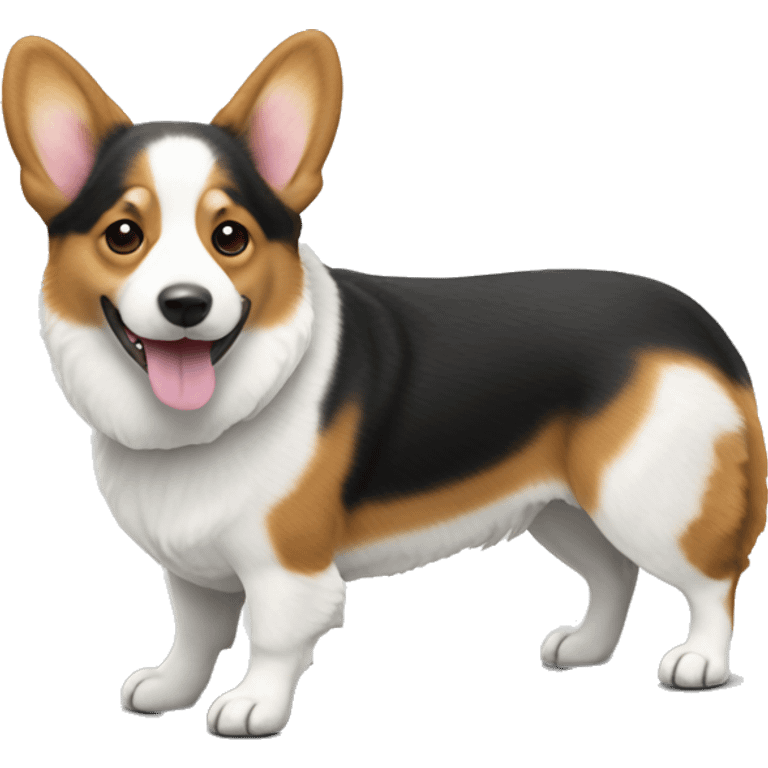 Three-color corgi cardigan emoji