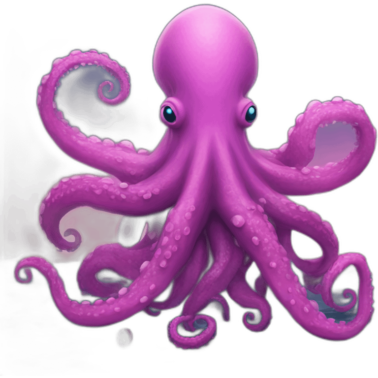 a blue kraken that rocks  to another pink kraken emoji