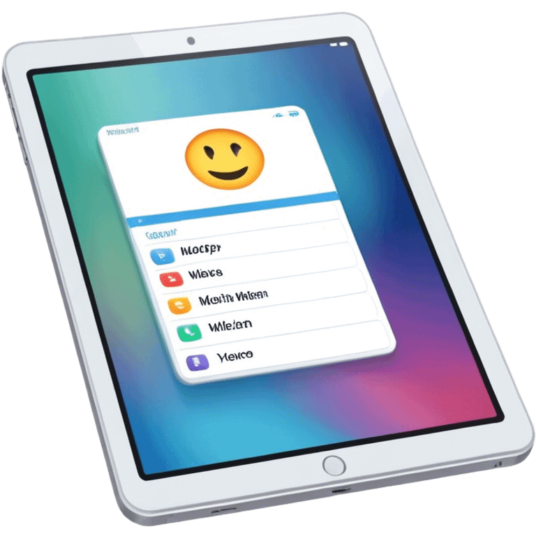 Create an emoji for UX/UI design. Show a monitor or tablet with a web interface mockup displayed on the screen. Use modern, professional colors. Do not include any emojis or smiley faces. Make the background transparent. emoji