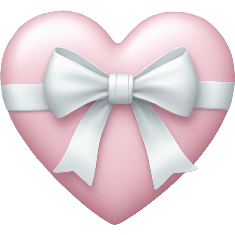 Pastel pink heart with white bow emoji