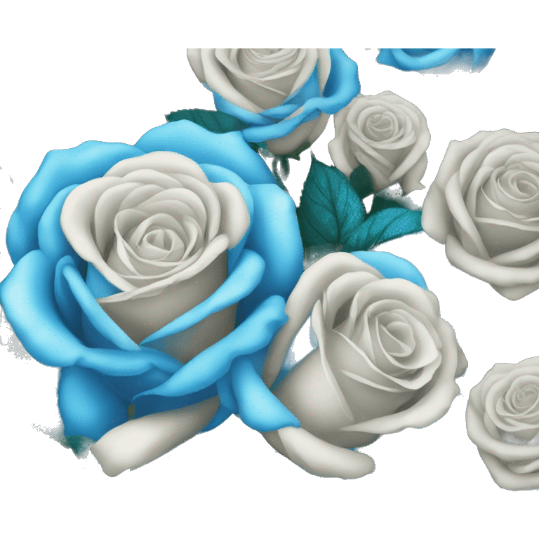 Un bouquet de Roses bleue pailletée sur bouquet noir emoji