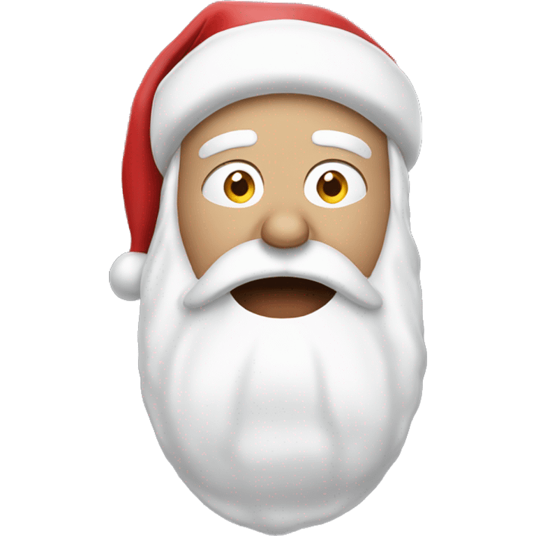 White sleepy santa big open mouth  emoji