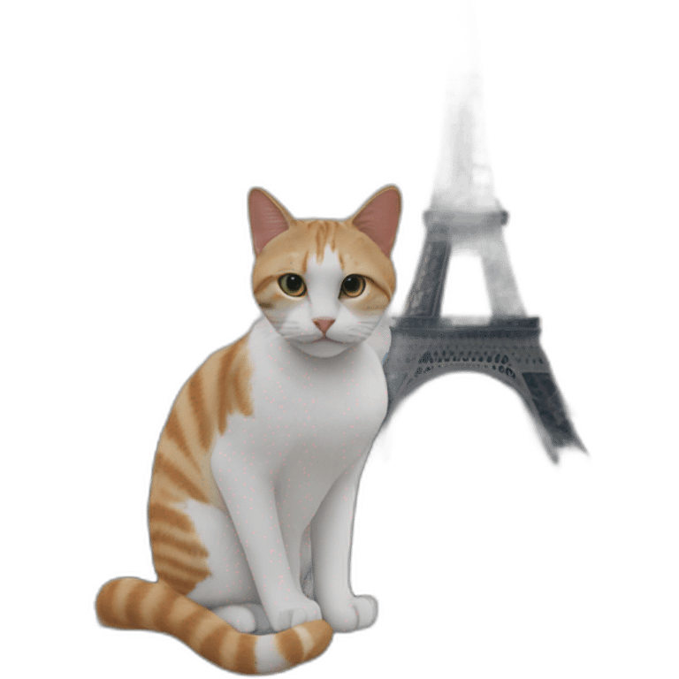 Cat at the top of tour eiffel  emoji