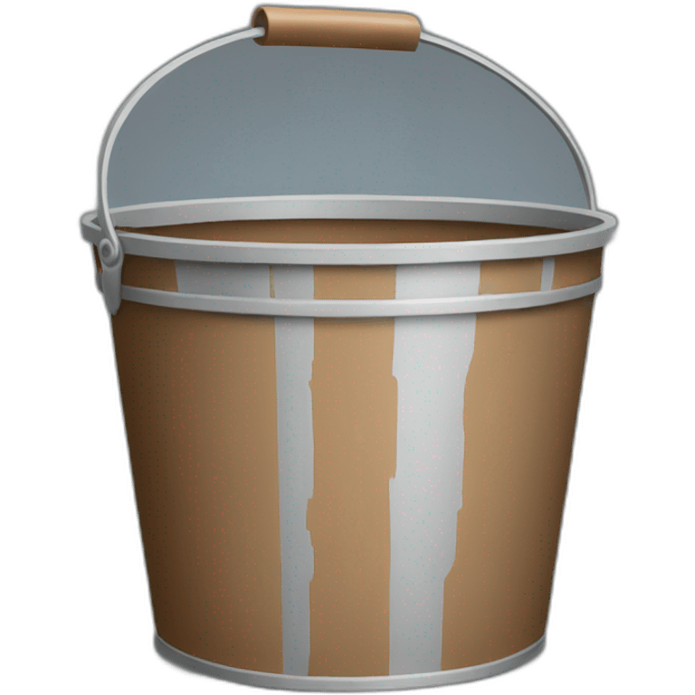 bucket with brown paint emoji